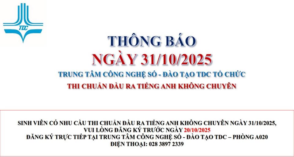 TỔ CHỨC THI CHUẨN ĐẦU RA TIẾNG ANH KHÔNG CHUYÊN